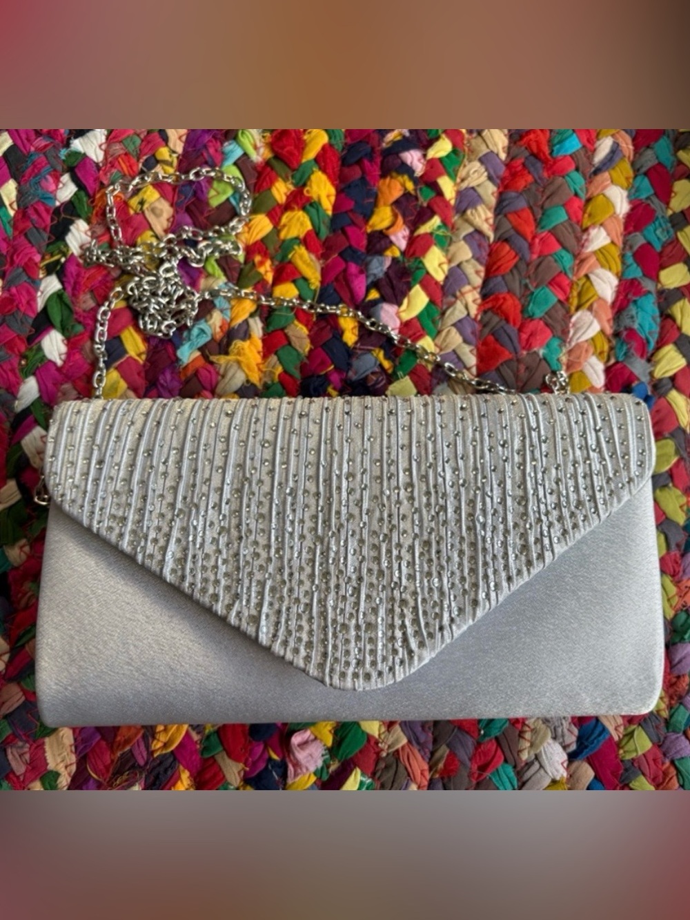 SILVER SPARKLY WEDDING/ EVENT CLUTCH